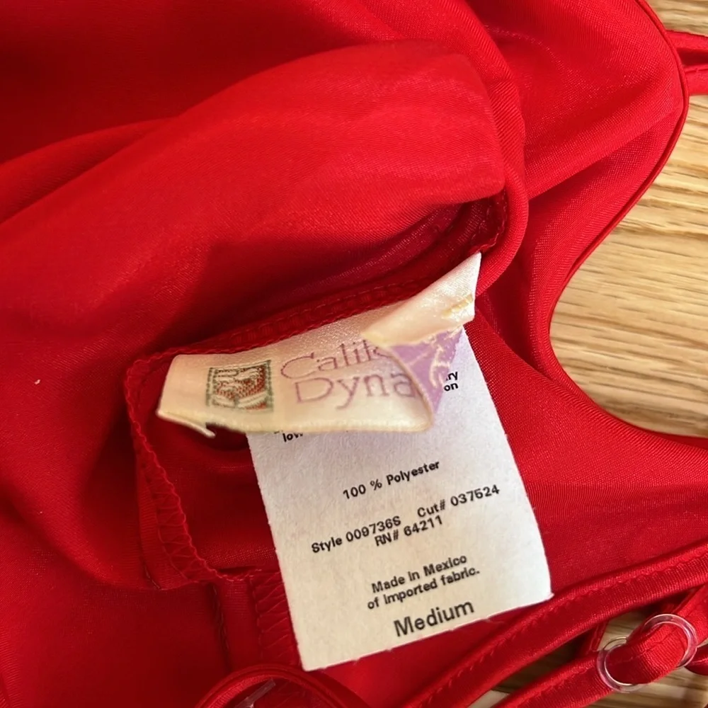 New! California Dynasty red medium cowl sleepwear slip dress.
